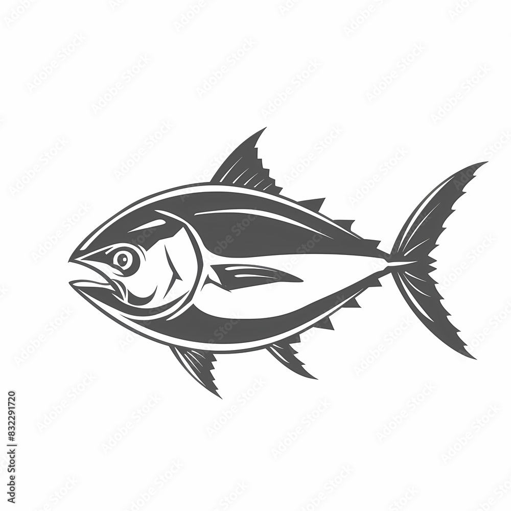 Fototapeta premium Tuna fish logo design template silhouette vector image
