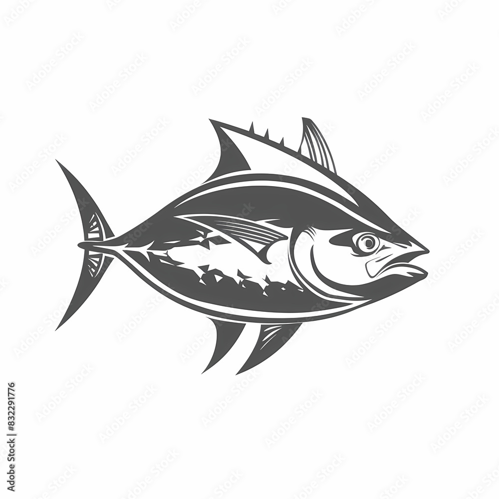 Tuna fish logo design template silhouette vector image Tuna fish logo design template silhouette vector image