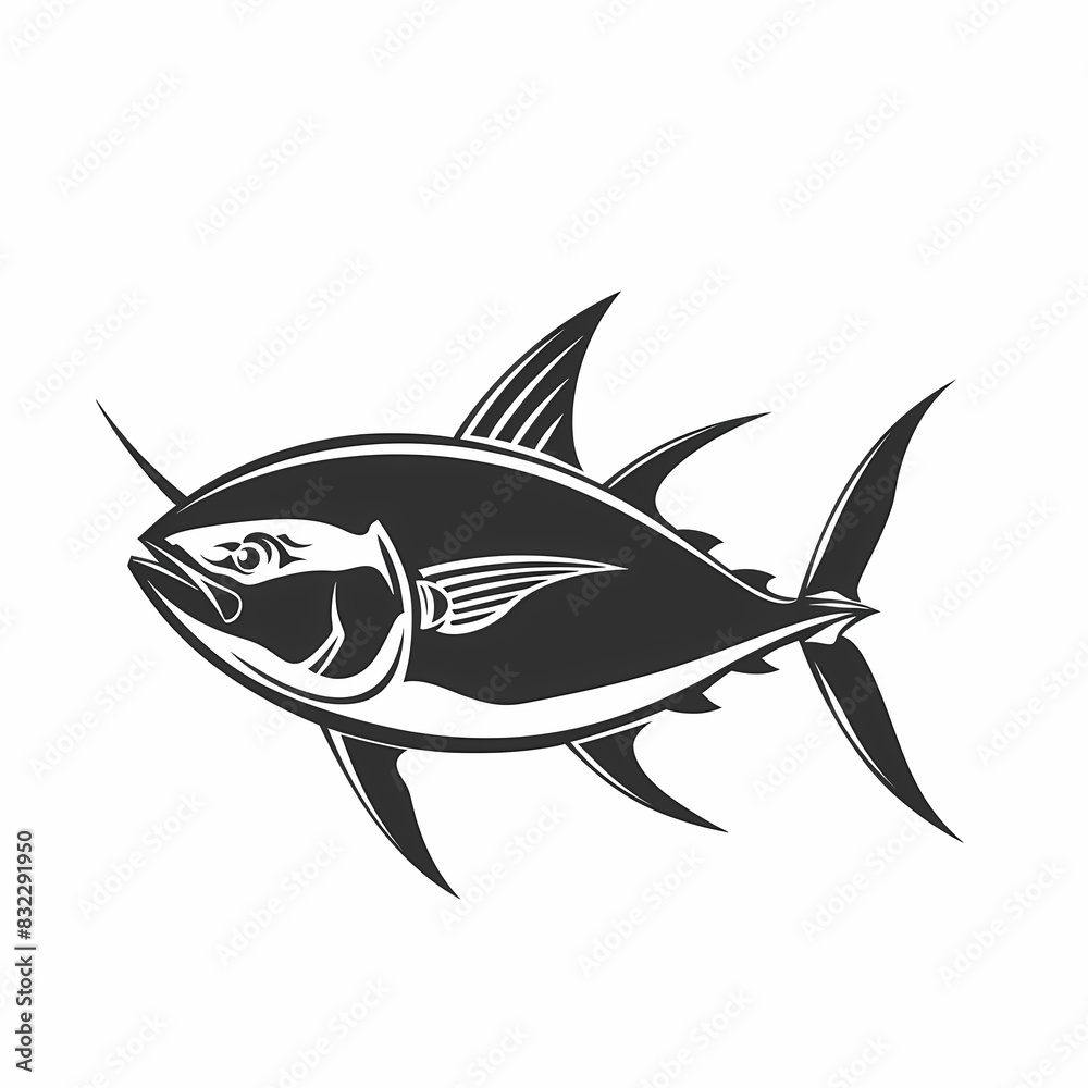 Obraz premium Tuna fish logo design template silhouette vector image