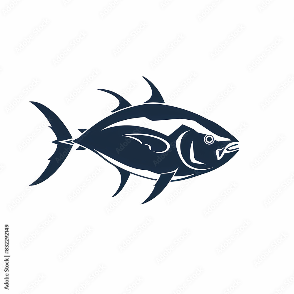 Obraz premium Tuna fish logo design template silhouette vector image