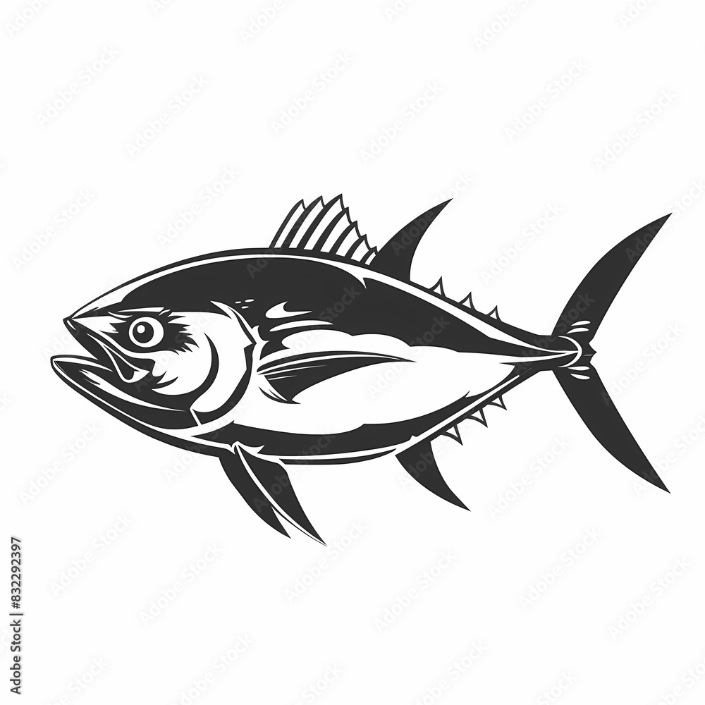 Fototapeta premium Tuna fish logo design template silhouette vector image
