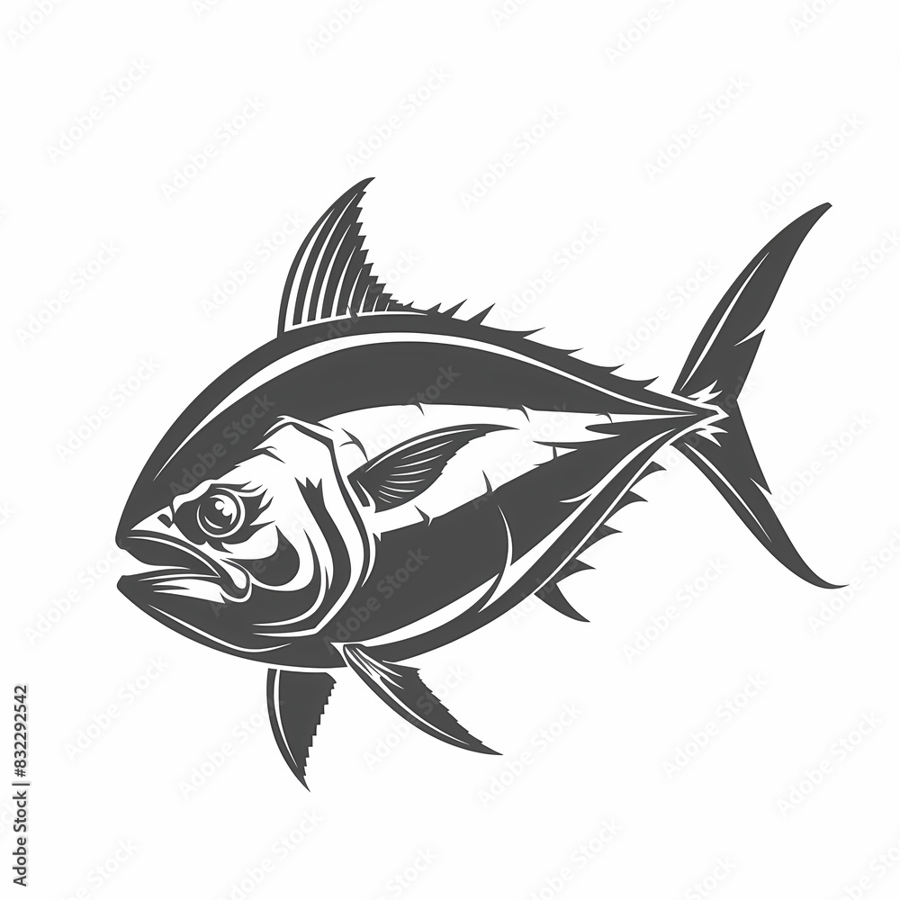 Obraz premium Tuna fish logo design template silhouette vector image