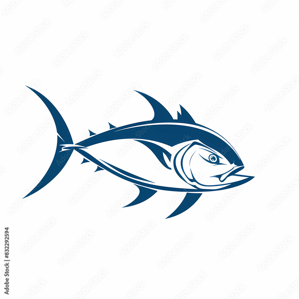 Obraz premium Tuna fish logo design template silhouette vector image