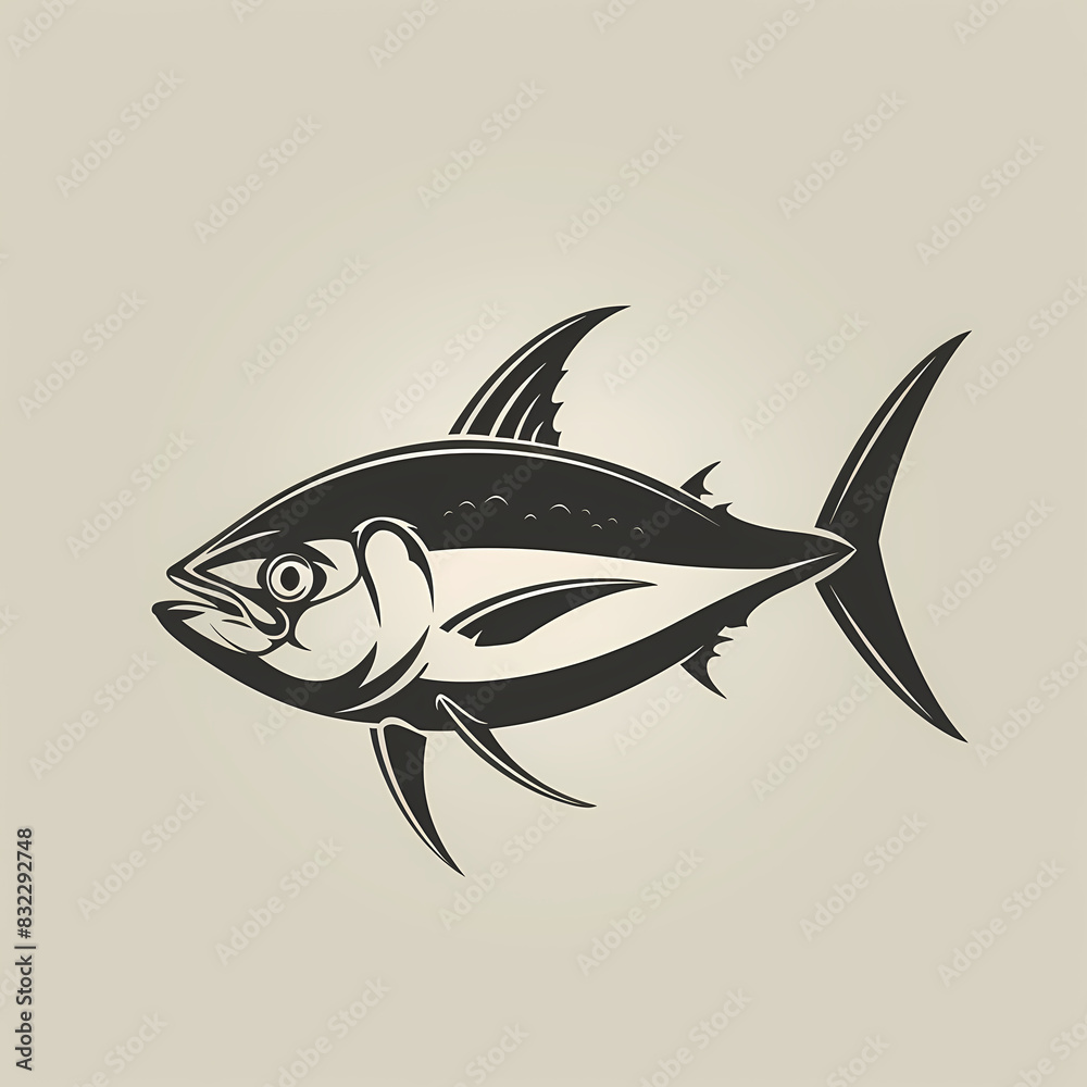 Fototapeta premium Tuna fish logo design template silhouette vector image