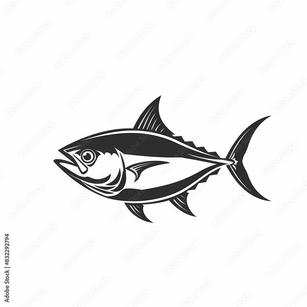 Tuna fish logo design template silhouette vector image Tuna fish logo design template silhouette vector image
