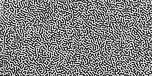 abstract truing organic wallpaper Turing reaction diffusion monochrome seamless pattern with chaotic motion. Generative algorithm psychedelic background. Reaction-diffusion or truing pattern formation