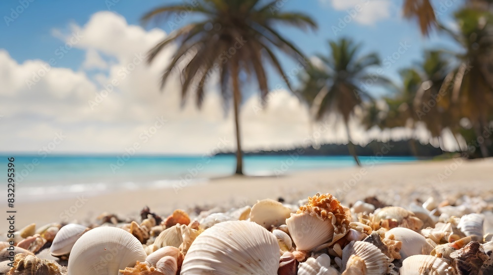 seashells on the beach, ai generated seashells on the beach, ai generated