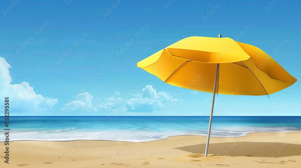 an opened umbrella on the beach