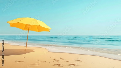 an opened umbrella on the beach