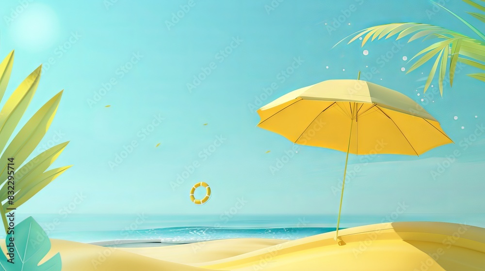 an opened umbrella on the beach an opened umbrella on the beach