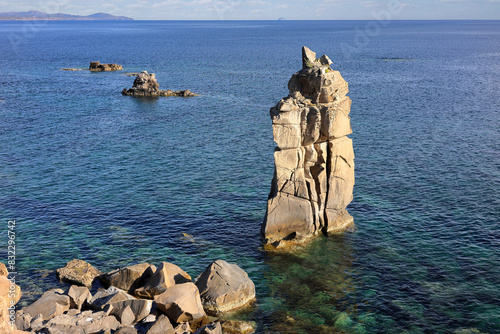 Cliffs rocks of Colonne di Carloforte on San Pietro island near Sardinia