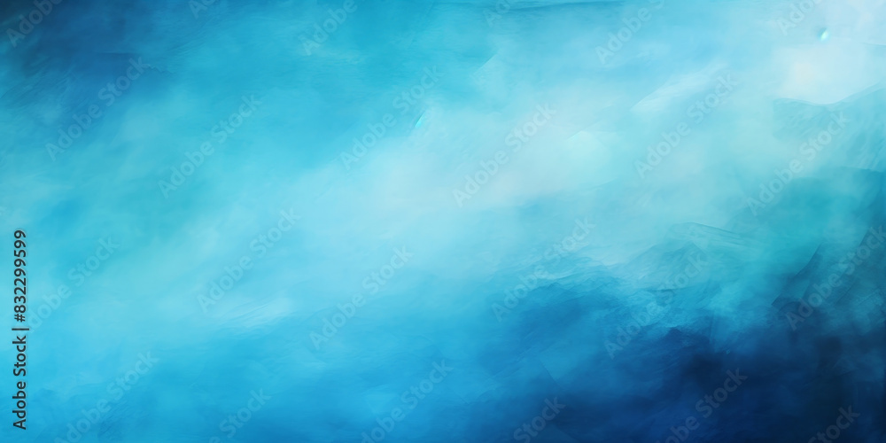 Abstract blue watercolor background , turquoise gradient color, blue wall texture, blue sky with clouds watercolor paint, banner