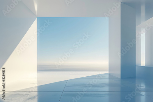 Concrete outdoor square building,Empty architectural background.
