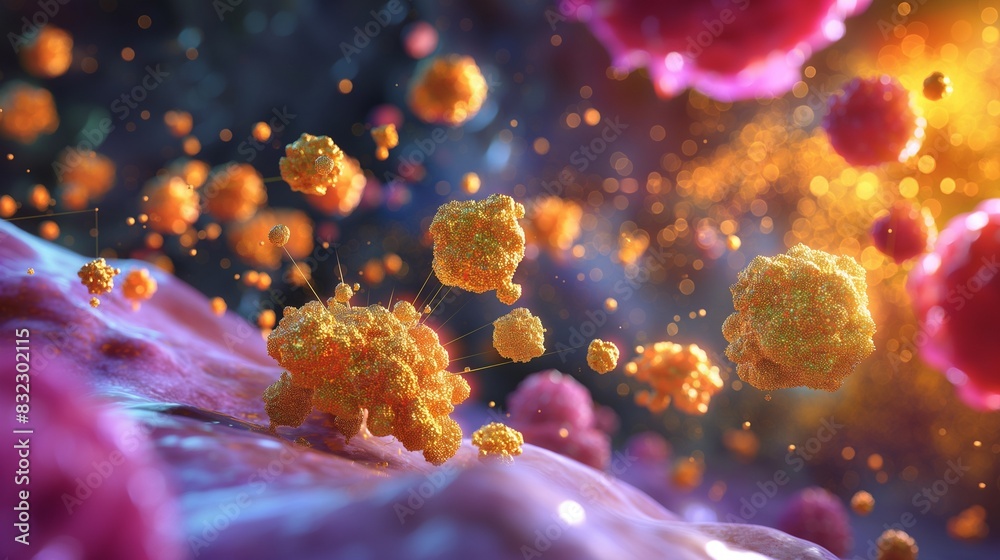 An image of gold nanoparticles being used in photothermal therapy ...