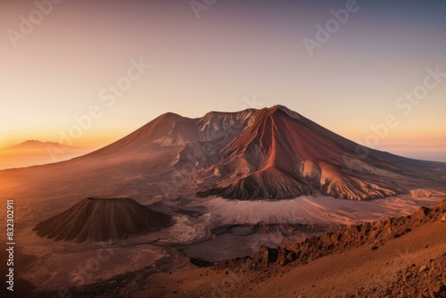 Sunrise at Mount Vesuvius with Warm Earth Tones