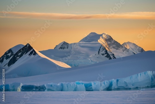Late Afternoon at Mount Vinson with Amber Summer Sky photo