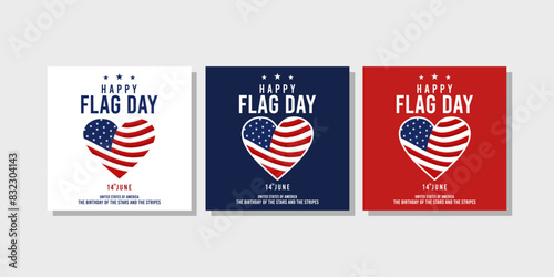 A collection of social media posts about Happy USA Flag Day