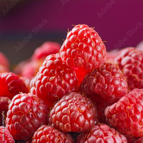 Fresh Raspberries closeup detail fruit