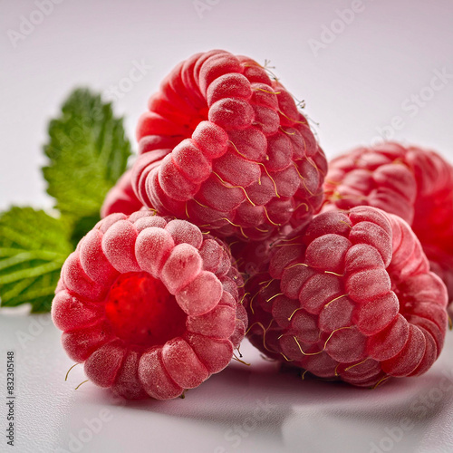 Fresh Raspberries closeup detail fruit