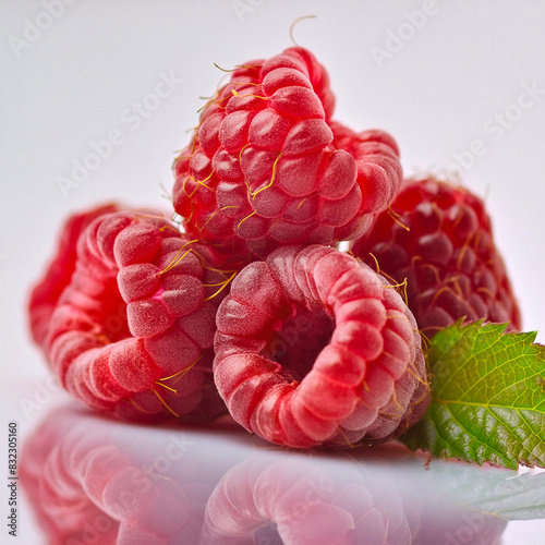 Fresh Raspberries closeup detail fruit