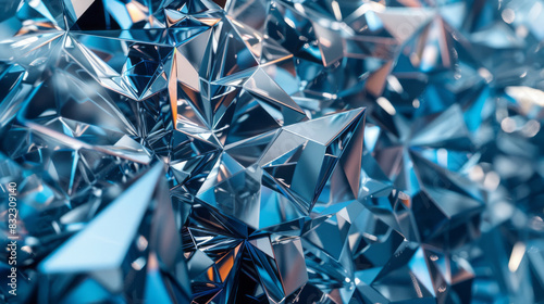 Abstract diamond texture wallpaper with geometric shapes and blue tones photo