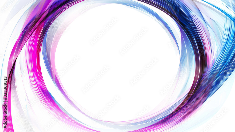 Round frame made of dynamic neon curved lines for technology concepts Round frame made of dynamic neon curved lines for technology concepts
