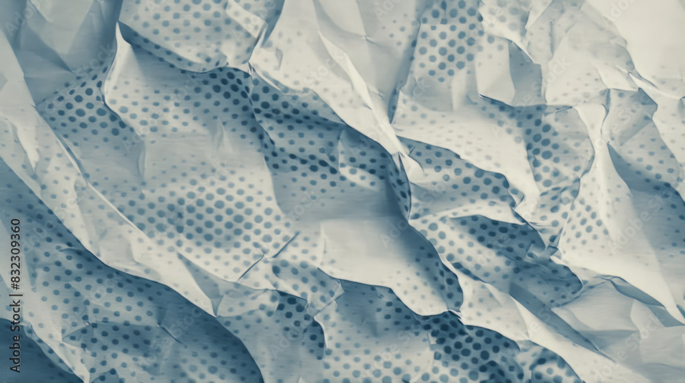 Retro crumpled paper with abstract dotted halftone pattern Retro crumpled paper with abstract dotted halftone pattern