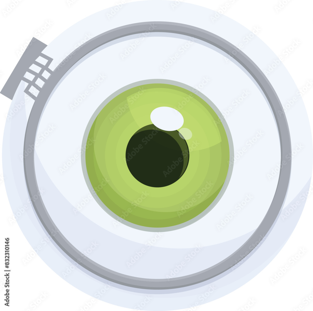 Colorful and trendy cartoon eye design icon with green eyeball and eyelash on a white background. Isolated vector illustration for branding and logo Colorful and trendy cartoon eye design icon with green eyeball and eyelash on a white background. Isolated vector illustration for branding and logo