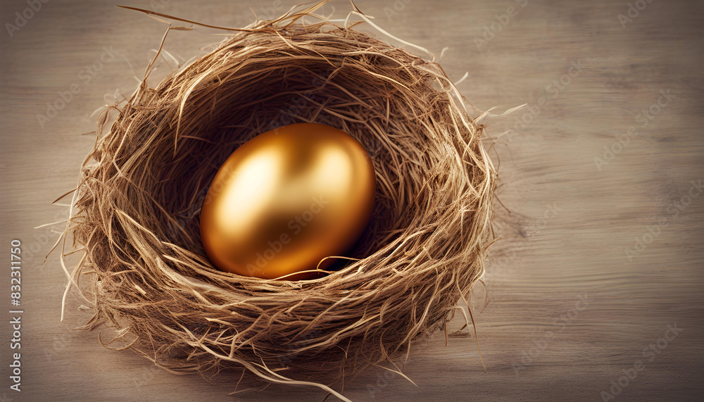isolated image of golden egg in a nest a symbol of wealth isolated image of golden egg in a nest a symbol of wealth