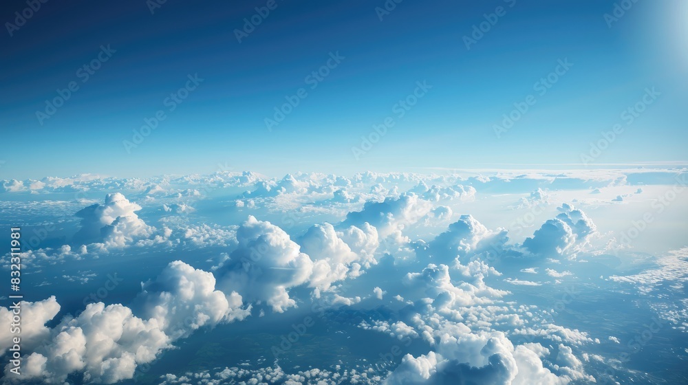 Fototapeta premium Blue skies with clouds over Northern Europe during the lovely spring season