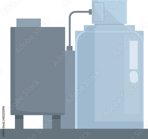 Simple vector illustration of a modern water purification setup