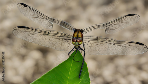 Dragonfly on a leaf © Afshan