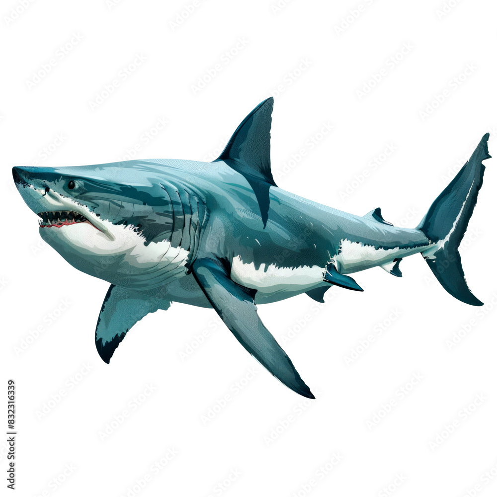 Fototapeta premium illustration art of shark
