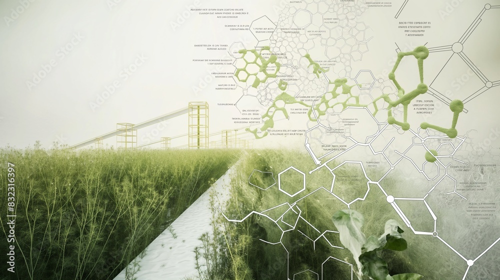 A diagram explaining the chemical structure of algae-based aviation ...