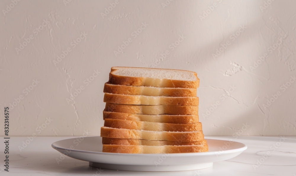 Sliced butter bread on a plate Sliced butter bread on a plate