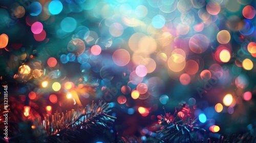 Bokeh background with vibrant lights Christmas lights bokeh abstract colorful backdrop with blurred and radiant lights bokeh effect created by lighting reflections