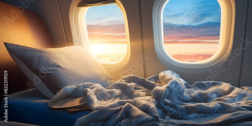 Improve sleep quality and energy levels by adjusting daily routines for jet lag. Concept Jet Lag Recovery, Sleep Hygiene Tips, Energy Boosting Strategies, Lifestyle Adjustment photo