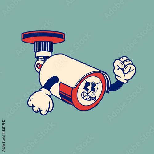 Retro character design of security camera