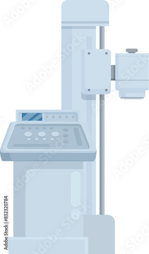 Flat vector illustration of a contemporary digital xray apparatus for medical use