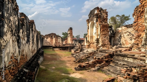 Captivating Remnants of a Bygone Era Exploring the Weathered Ruins of an Ancient Lopburi Temple