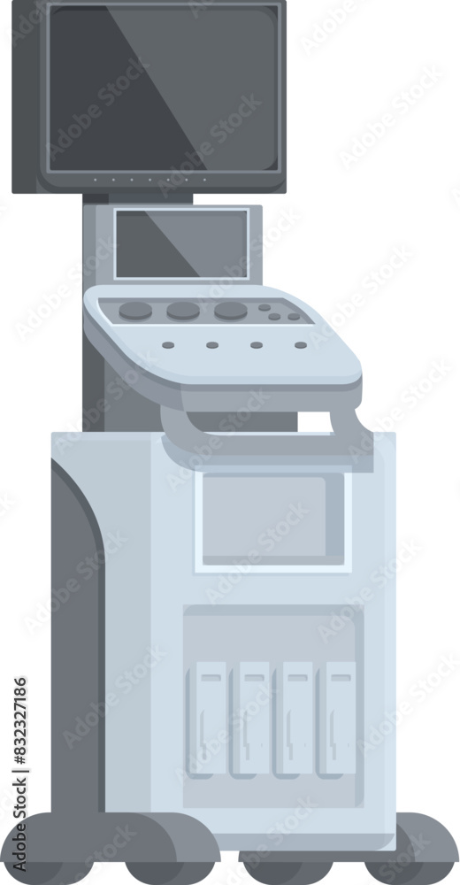 Vector illustration of a stateoftheart medical ultrasound machine on a white background Vector illustration of a stateoftheart medical ultrasound machine on a white background