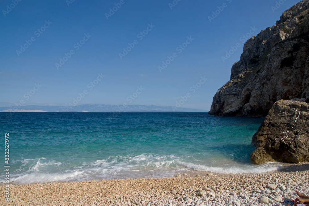 Beach in a rocky cove on the island of Cres.