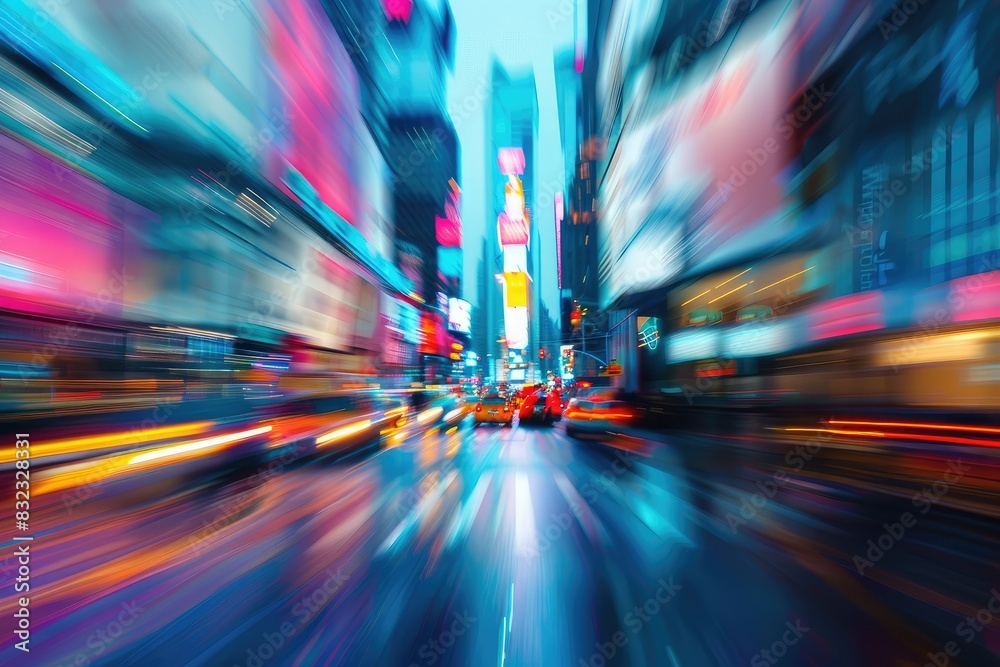 Vibrant cityscape in blurred motion Vibrant cityscape in blurred motion