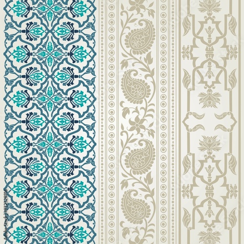 wedding card design, traditional paisley floral pattern , royal India	