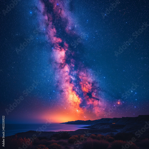 Planet and Space Out of World Galaxy milky way  background Ai