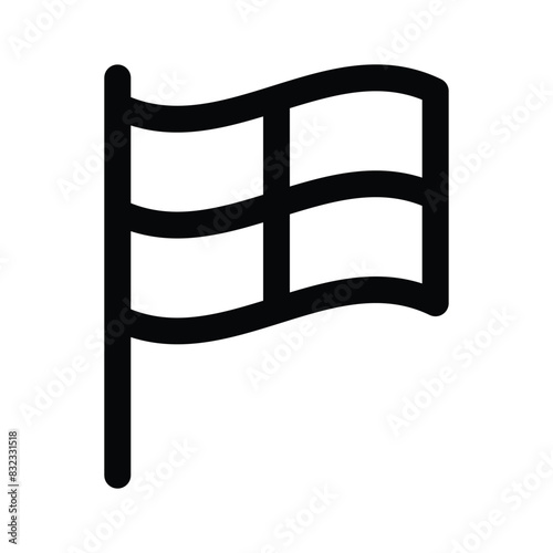 Waving flag vector of destination in trendy style