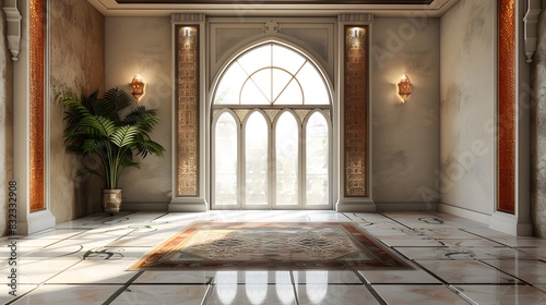 entrance to the mosque  for placing products or video backgrounds