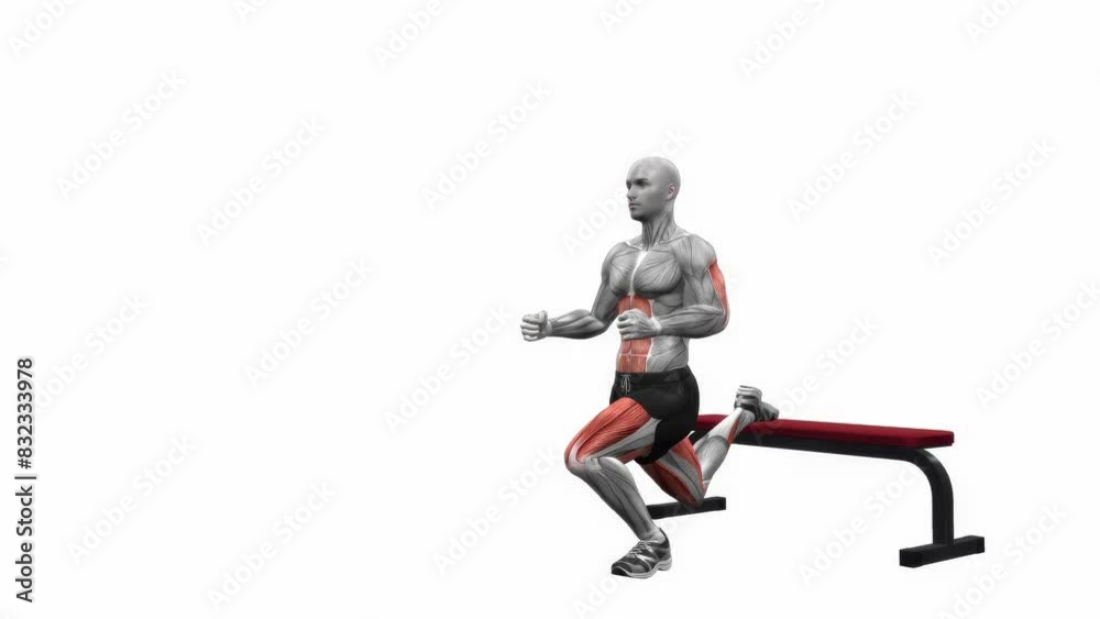 3D illustration animation of a fitness male model doing the 3D illustration animation of a fitness male model doing the