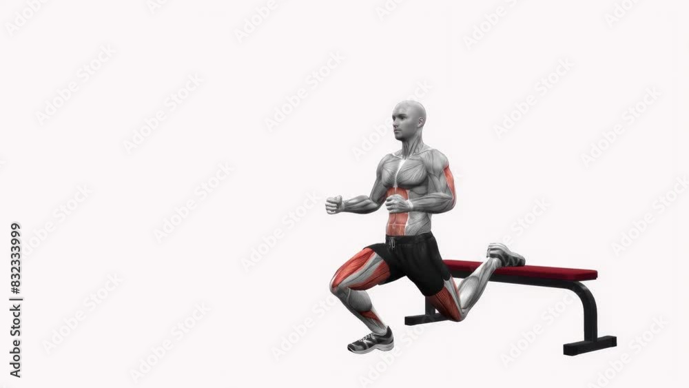3D illustration of a fitness male model doing the 3D illustration of a fitness male model doing the