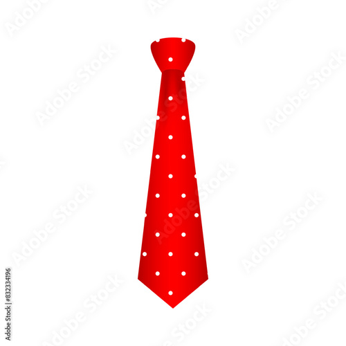 Vector illustration of red tie on transparent background